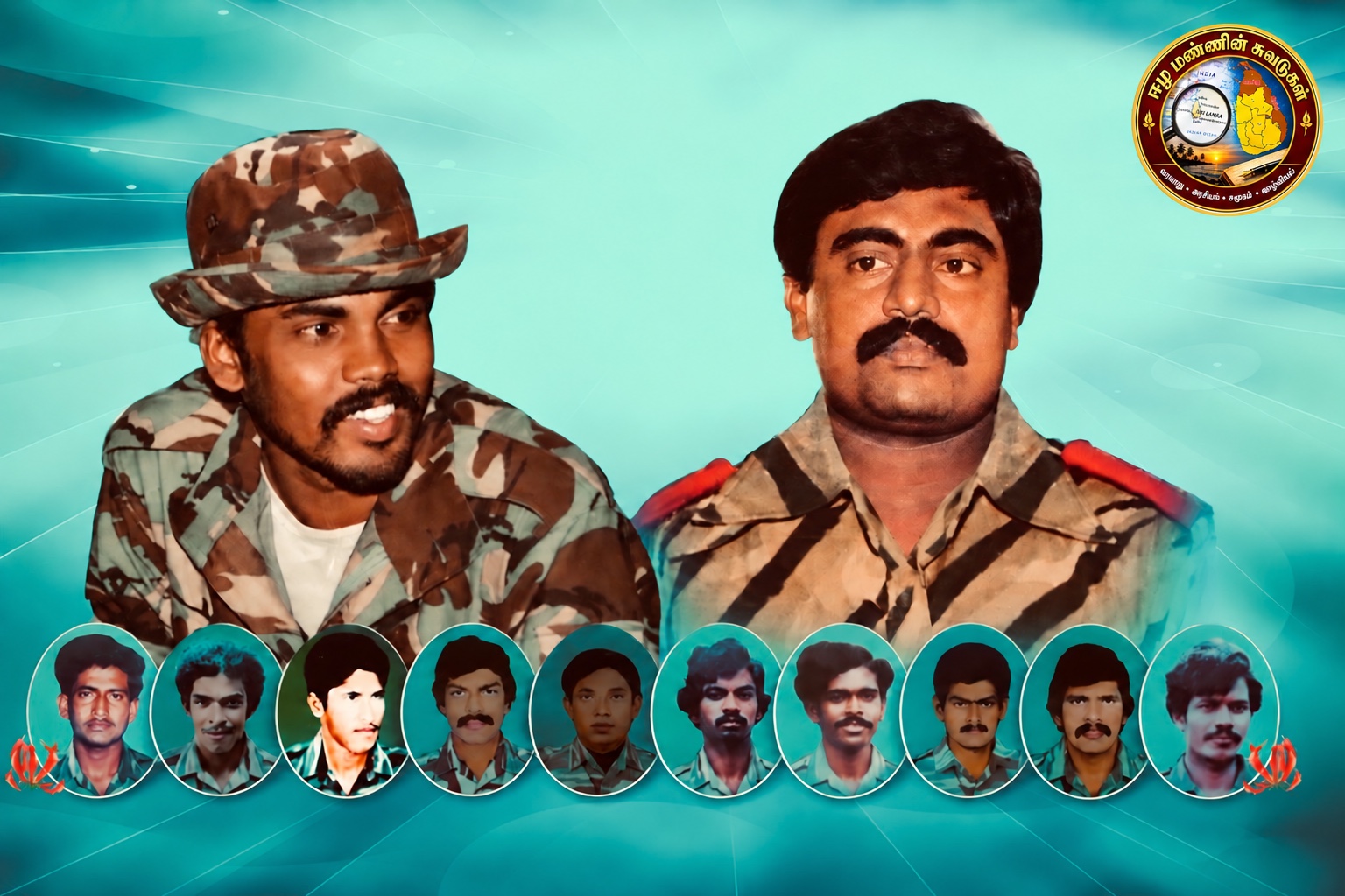Memorial montage of the twelve who died at Palaly